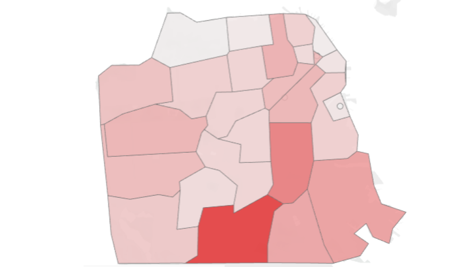 Heat map of San Francisco displaying ZIP-code-based student residence data